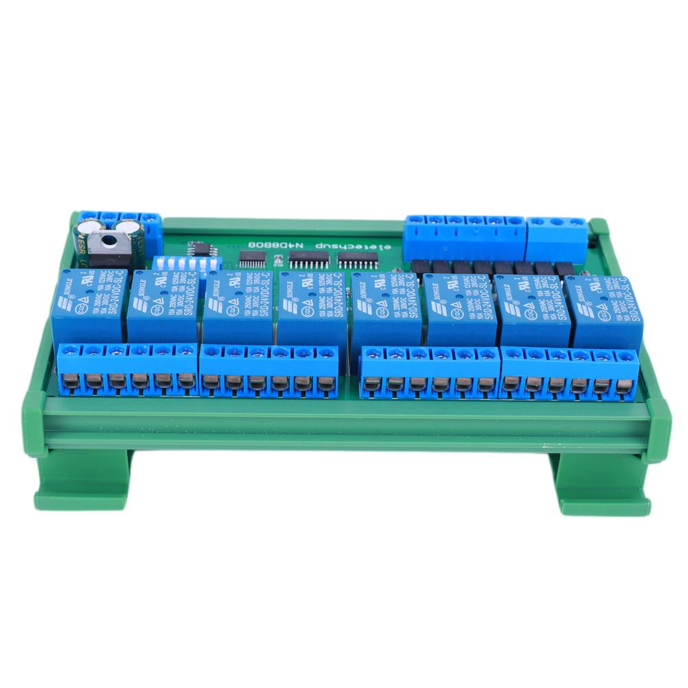 DC 12V 24V 8CH UART RS485 Relay Module DIN35 C45 Rail Relay Module Switch Modbus RTU UART Remote Control Switch