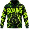 Cool Retro Boxing Hoodie For Men 3D Print Vintage Stripe Drawstring Hooded Coat Autumn Fashion Street Swear Boxing Hoodies New