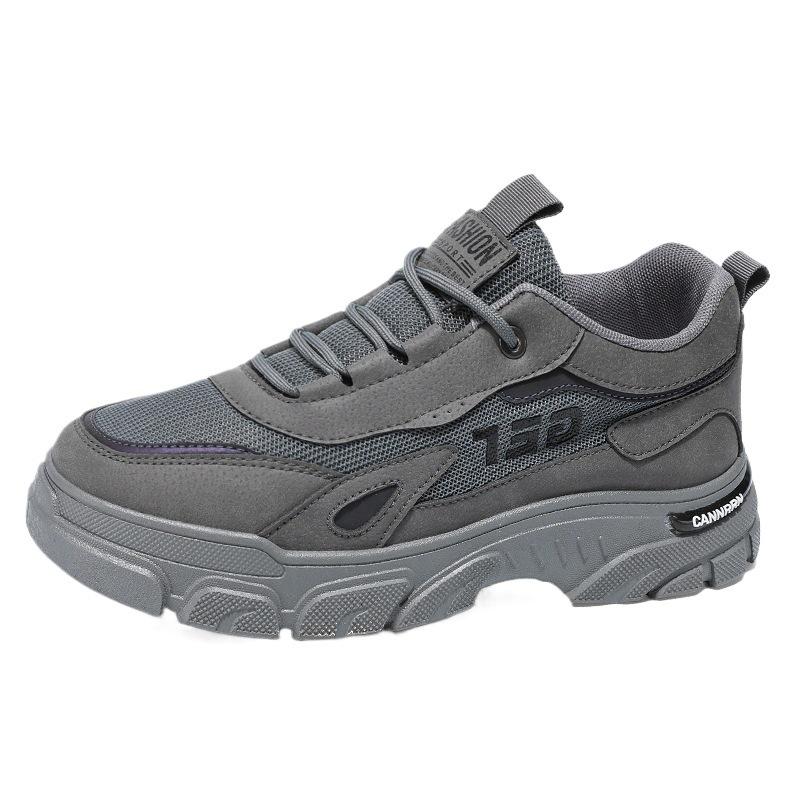 Men's Autumn Breathable Casual Work Shoes: Trendy, Thick-Soled, All-Match Sports Footwear