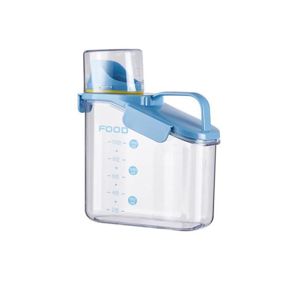 1.6/2/2.8L Airtight Dog Food Storage Container Pet Dry Food Bin with Measuring Cup Lid Clear Plastic Kitchen And Pantry Organization Bin