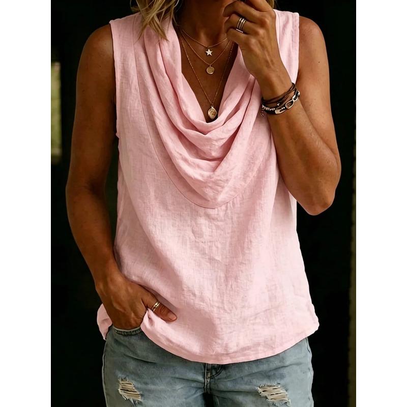 JPNTKY Women's Fashion Casual V-Neck Sleeveless Blouses & Shirts