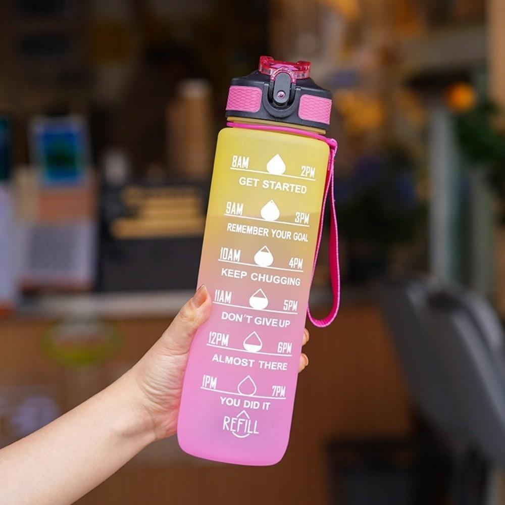 1000ML Straw Sports Water Kettle Large Capacity Straw Plastic Water Bottle Cycling