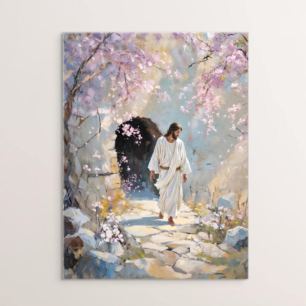 Jesus Christus Leinwand Postres Christliches Jesus Porträt Wandkunst Druck Poster Ich werde mit Christus gehen LDS Bibelvers Geschenk Poster