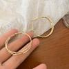 New Trendy Silver Color Double Layer Circle Hoop Earrings For Women Exaggerated Metal Layer Round Earrings Jewelry Gift