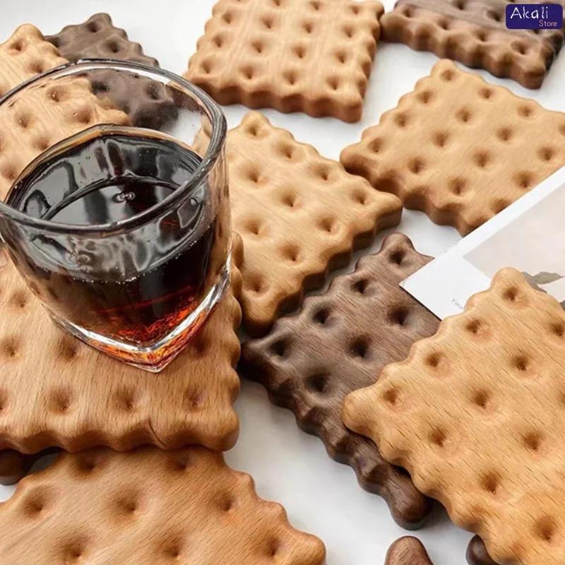 Biscuit Wood Coaster Mug Milk Cup Coffee Coaster Desktop Decoration Wood Color Teacup Insulation Pad