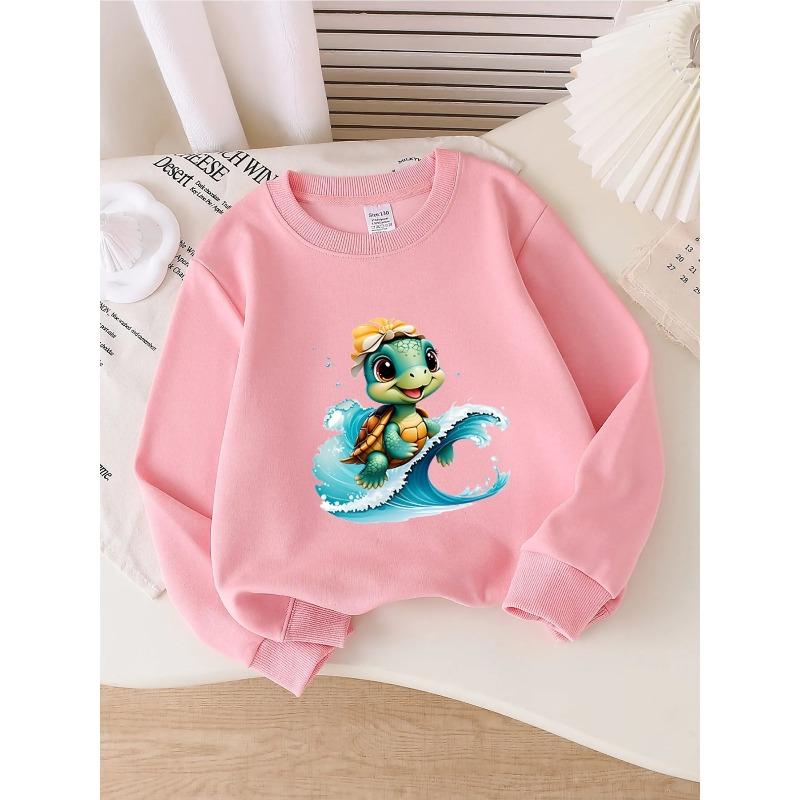 European sizes Crewneck Sweatshirt for Kids Featuring an Adorable Turtle Design, Perfect for Ocean Adventures Ideal for Both Sports And Casual Outings