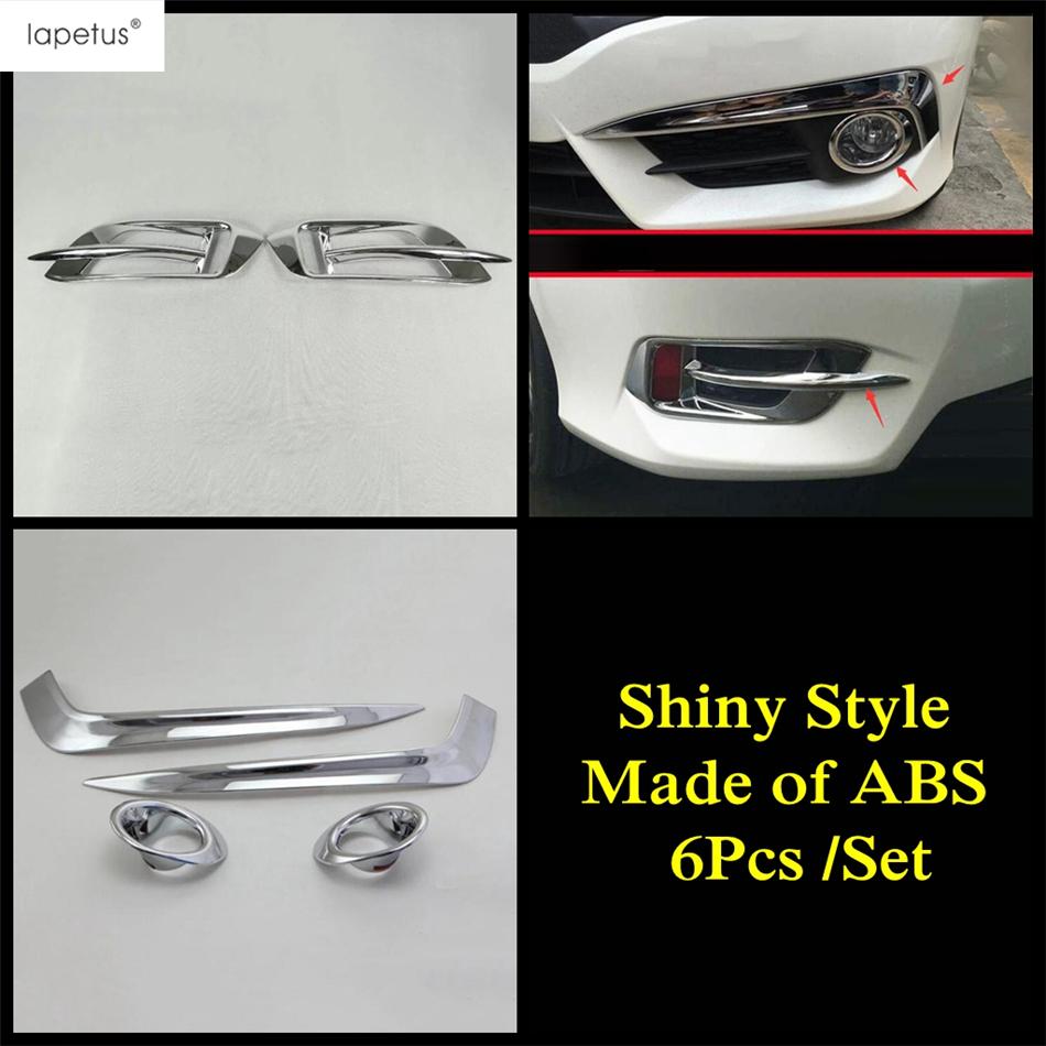 Chrome Front Rear Fog Lamp Light Ring Eyebrow Eyelid Molding Cover Trim For Honda Civic 2016 2017 Car Accessories Exterior Kit