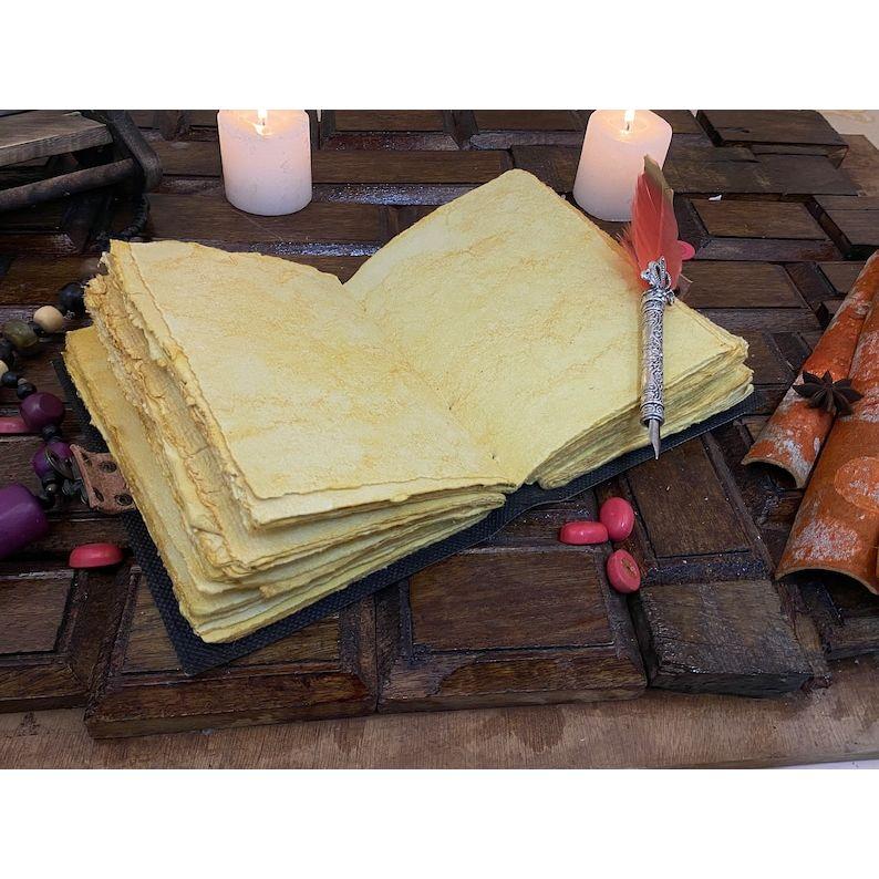 Grimoire Celtic Cat Book of shadow Leather Journal Spell Book - Witch Wiccan Notebook Sketchbook Journal -Handmade Deckle Edge Paper