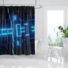 Tende da Doccia con Motivo a Mosaico Blu Tenda da Bagno Impermeabile in Poliestere Geometrica per Bagno Decorazione della Casa Tenda con Ganci