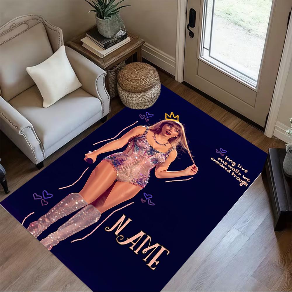 Long Live Queen Personalized Name Area Rug Design for Balcony Kitchen Playrooms Hallway Antislip Carpet Decorate Offices