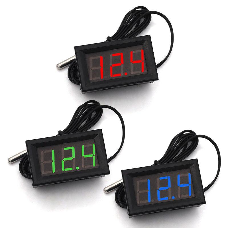 12V Digital Thermometer: Electronic Temperature Gauge for Fish Tanks, Refrigerators, and Water Measuring.