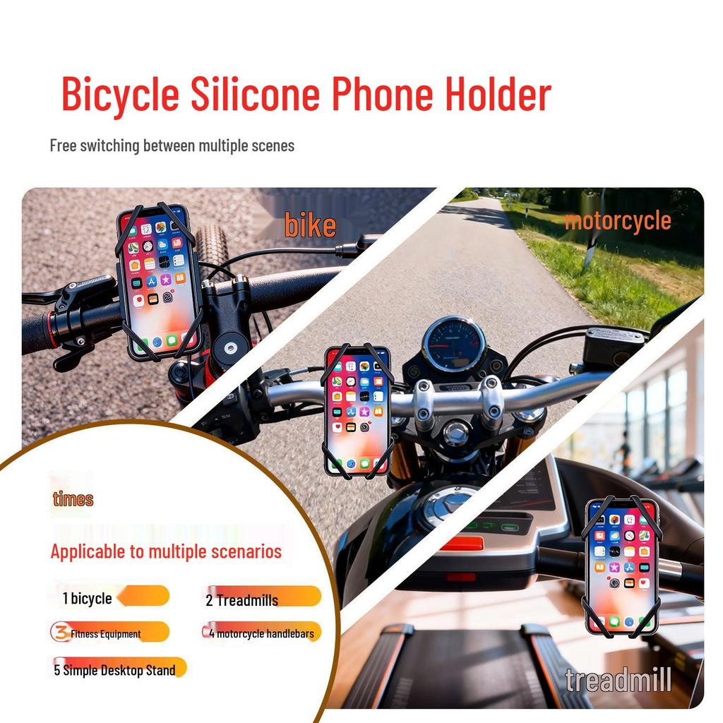 Universal Anti-Shake Silicone Bicycle Phone Holder - Cycling Accessory