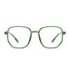 Polygon Green Frame Blu-ray Blocking Nearsighted Glasses Square Myopia Spectacle 0 To -6 0 Diopter