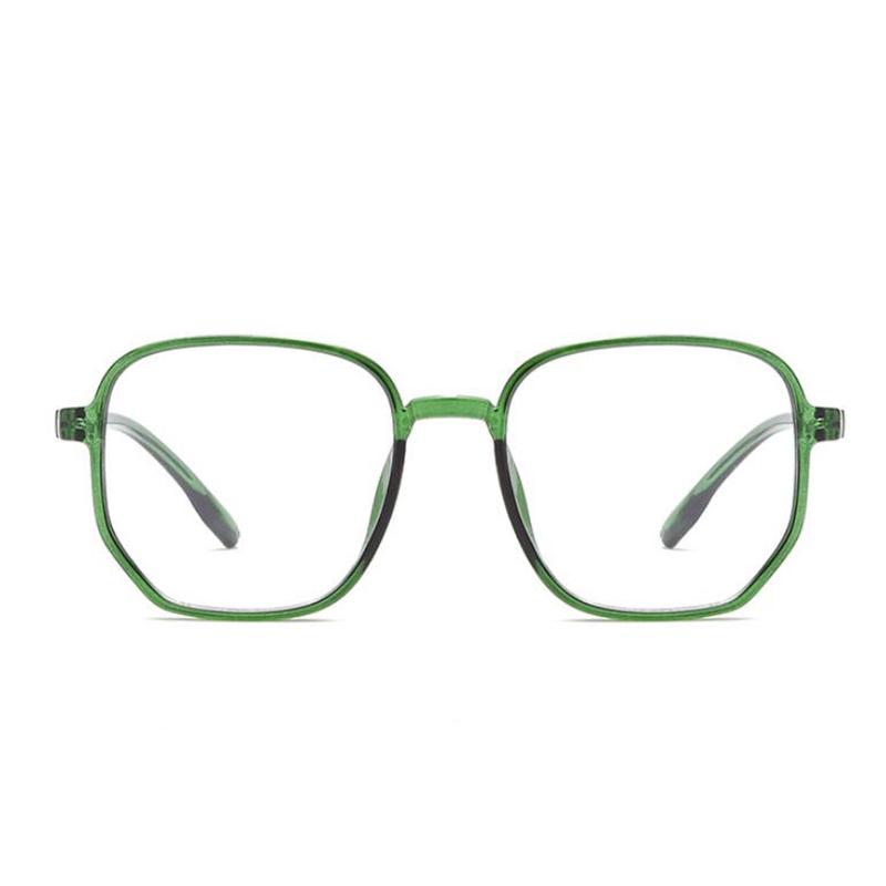 Polygon Green Frame Blu-ray Blocking Nearsighted Glasses Square Myopia Spectacle 0 To -6 0 Diopter