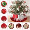 90CM Santa Claus Xmas Tree Bottom Decorative Snowman Elk Xmas Tree Carpet  New Year