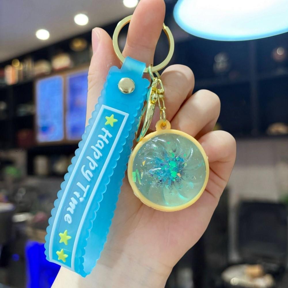 3D Flashing Baozi Key Ring LED Flashing Squeeze Toy Fidget Toy Steamed Bun Key Chain Car Keys
