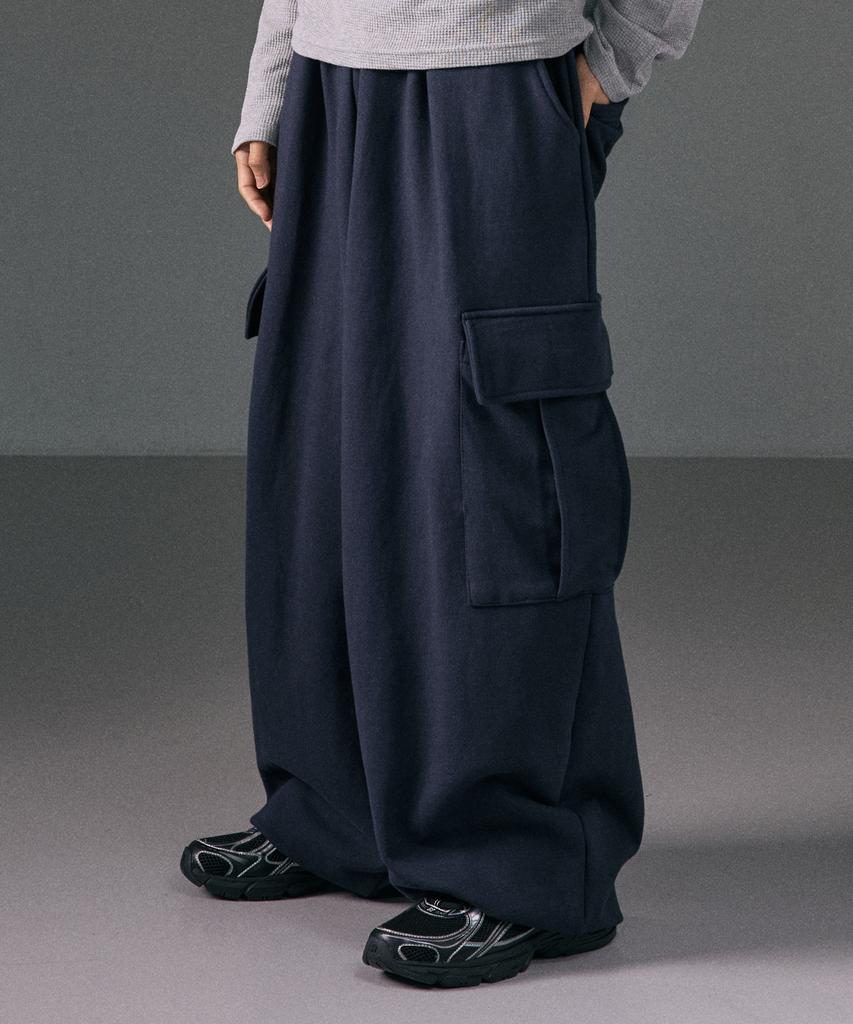 LXT Cotton Heavyweight Big Wide Balloon Cargo Sweatpants [Navy]