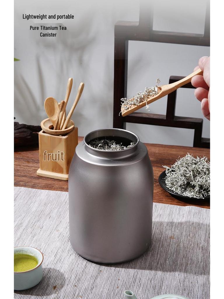 Large Pure Titanium Airtight Tea Storage Jar - High-End, Lightweight, and Portable Magnetic Travel Canister