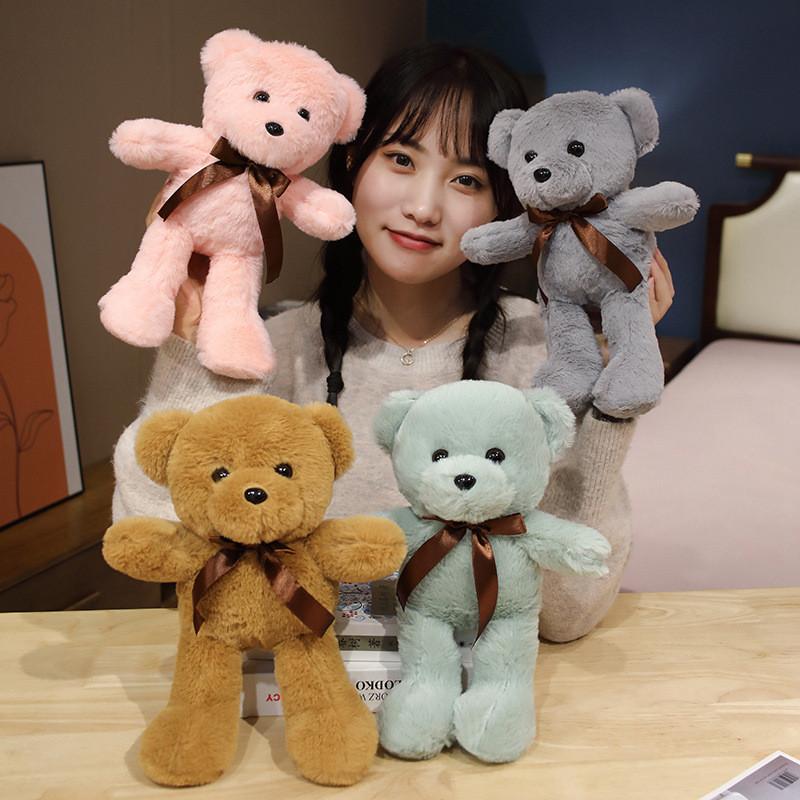 Light 30cm Green Bear Plush Toy Stuffed Animal Doll Small Pink Gift Festival