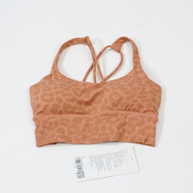 Спортивный бюстгальтер-бандау для йоги с леопардовым принтом и 3D-бретелями L (100-110 lbs)