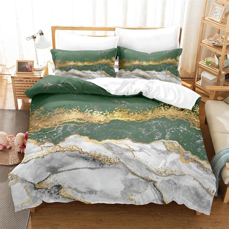 Modern Marble Duvet Cover King Queen Twin Size For Girls Teens Geometric Pattern Comforter Cover Microfiber Abstract Bedding Set