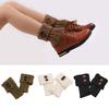 Short Women Crochet Boot Cuffs Socks Topper Gaiters Winter Button Cable Knitted Solid Color Elastic Leg Warmers Gifts