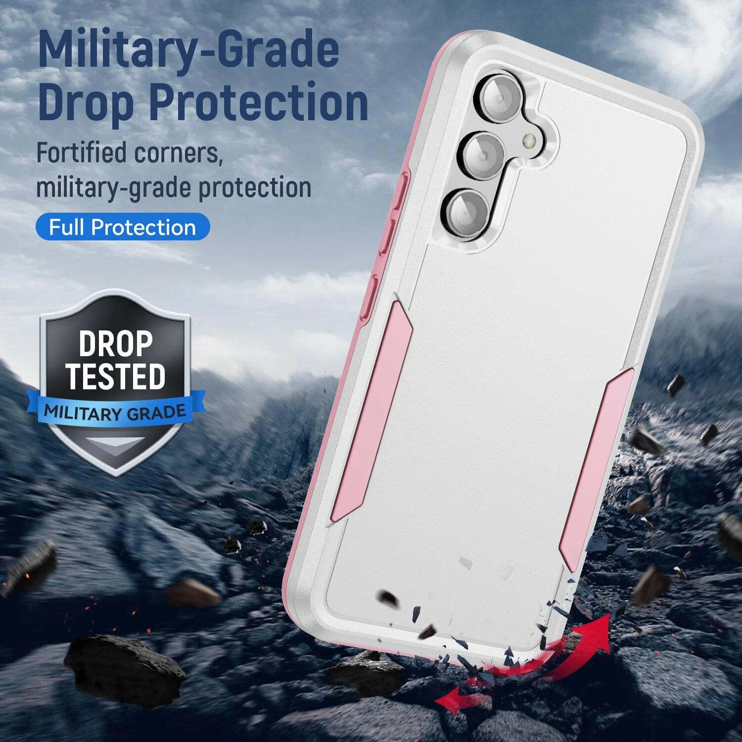 

Нескользящий защитный чехол 2 в 1 для Samsung Galaxy S24 Plus S23 Ultra S21 FE S22 S20 5G, двухслойные аксессуары для сотовых телефонов, чехол for Galaxy S23 белый