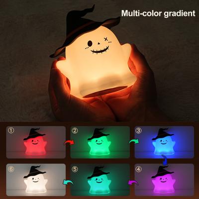 Night Light Ghost Face Design LED Energy-Saving Ambient Light Portable Compact Soft Light Source Pat Light Halloween Party Decor