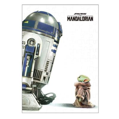 Tenyo [Feito no Japão] Quebra-cabeça de 108 peças Star Wars R2-D2 & Grogu (18,2 x 25,7 cm) W-108-676, Inclui Cola, Espátula e Cartão de Serviço