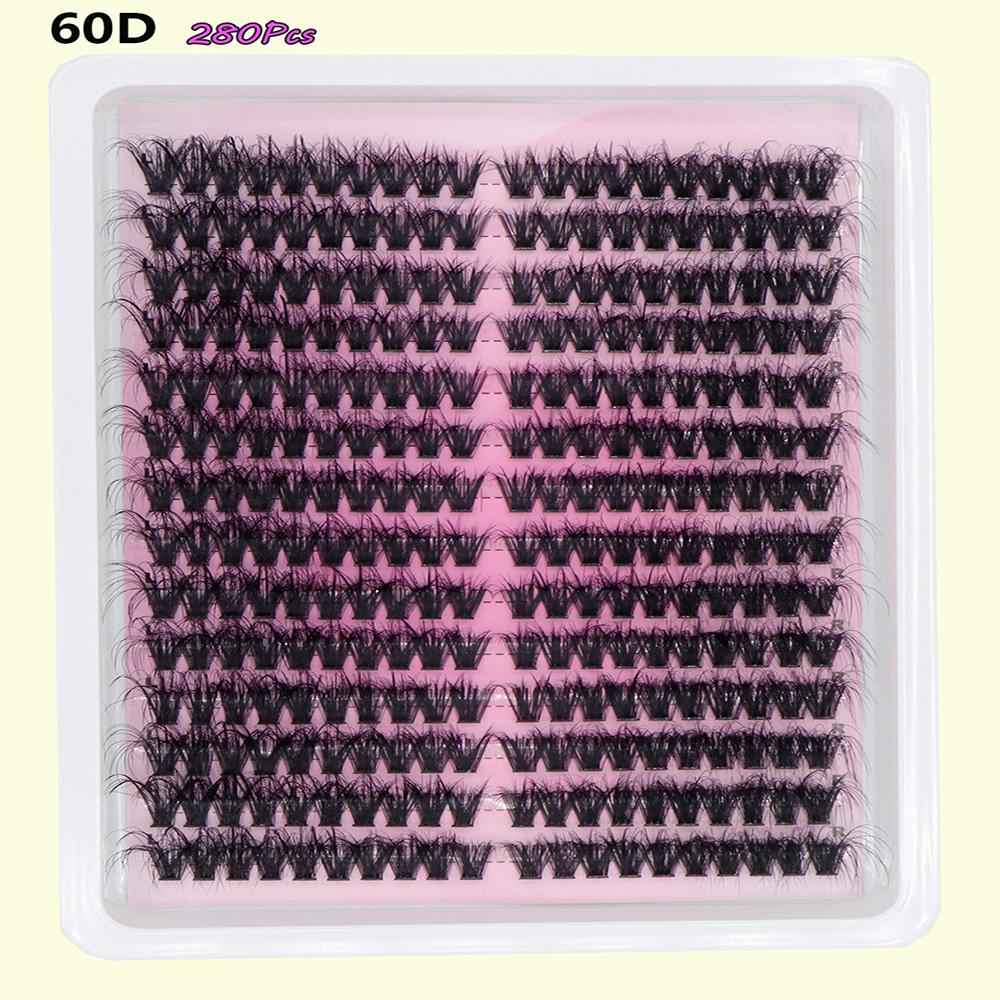 Svarta tuftade ögonfransar, 12 rader, CC/D/DD smältlim minkögonfransar, för långa ögon.