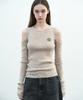 Nigaennikol Nicole Warmer Ribbed Off Shoulder Knit_Sand Beige