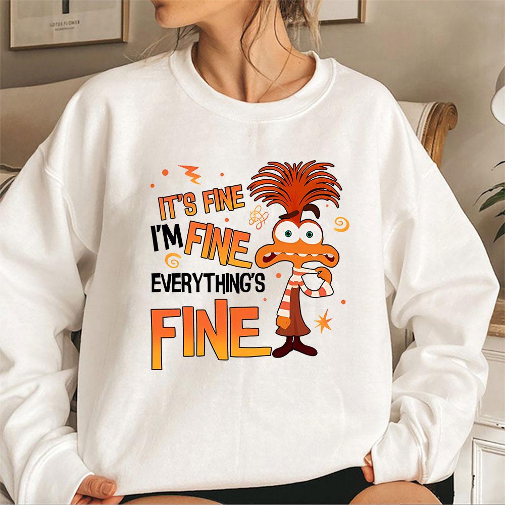 Ters Yüz 2 Kaygı Sweatshirt Her Şey Yolunda Ters Yüz Kaygı Duygular Tişört Retro Ruh Sağlığı Sweatshirtleri Hayran Hediyesi