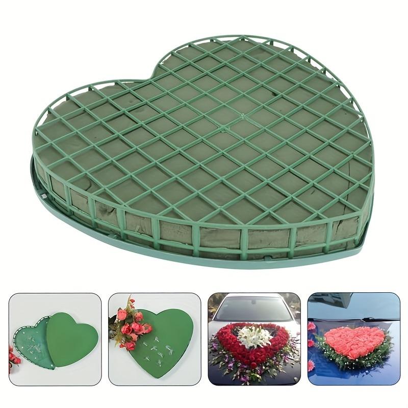 4pcs Heart-Shaped Foam Flower Foam Inserts with Suction Cups for DIY Wedding Car Decorations Floral Arrangements Bouquets Making