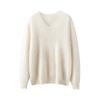 Korean Style V-Neck Women's Loose Slimming Pure Cashmere Sweater - Autumn/Winter Knit Base Layer Top