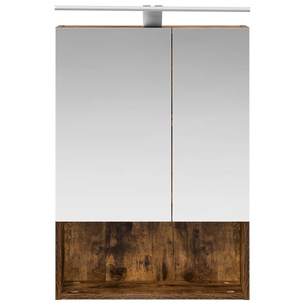 Bathroom Mirror Cabinet Smoked Oak 50 x 14.5 x 70 cm