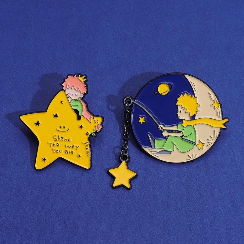 Charming The Little Prince Cartoon Brooch Stunning Metal Badge For Bags Gifts