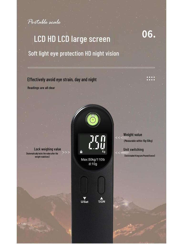 Rechargeable 50kg Handheld Luggage and Fishing Scale