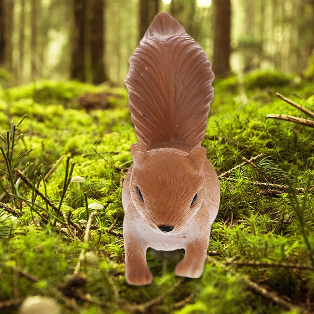 OUNONA Squirrel Figurine PVC Micro Landscape Miniature Garden Tabletop Indoor and Outdoor Cute Animal Figures 8-Piece Set, Decorations, Decor, Use,