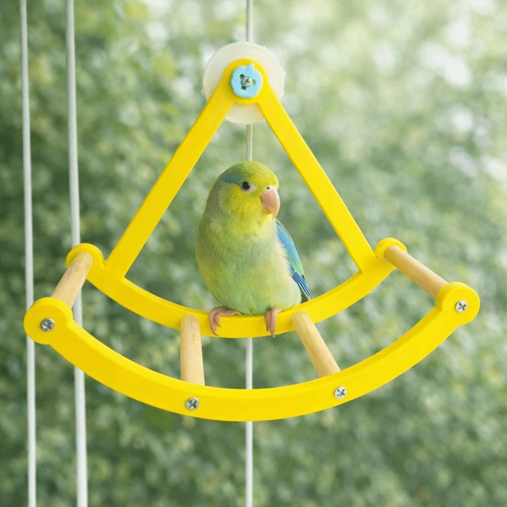 Rotating Bird Cage Stand Bite Resistant Rocking Perch Stand Parrot Enrichment Toy  Bird Cage