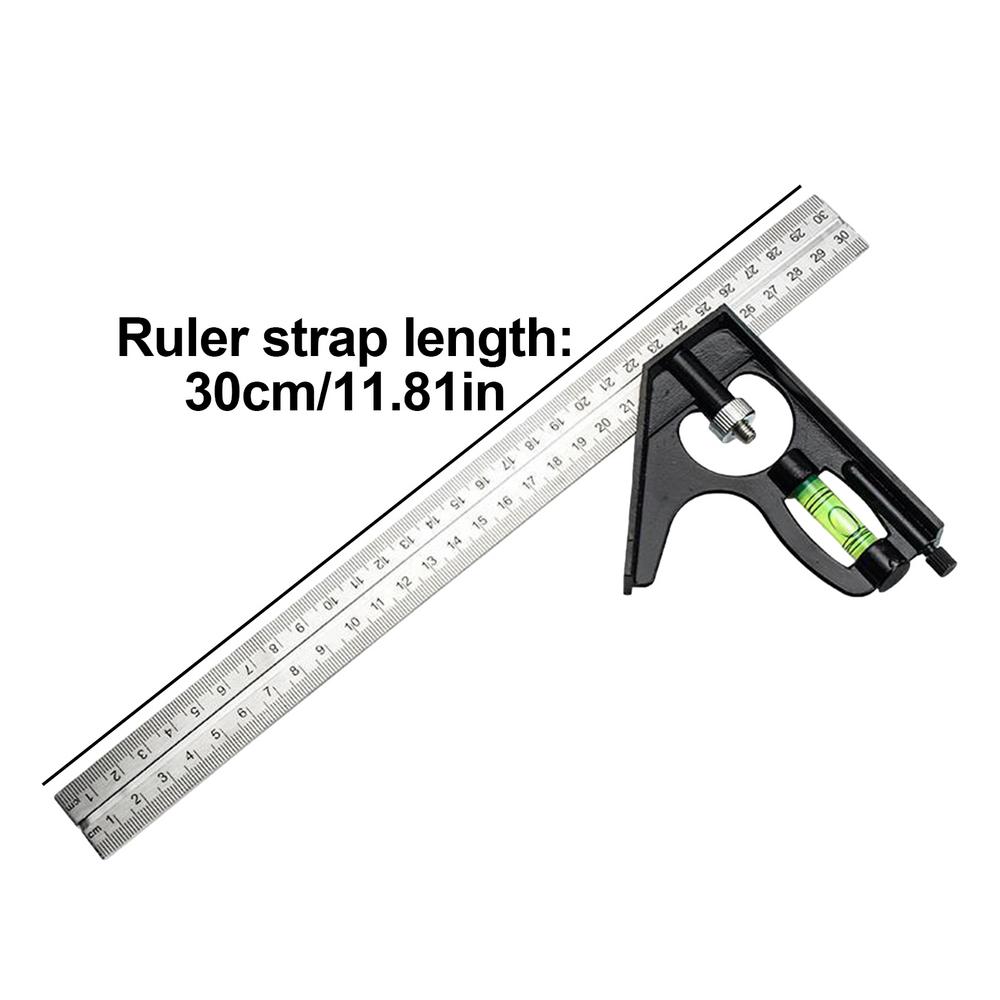 Combination Square Set 12 Inches Carpenter Square Heavy Duty Double Sided Professional Framing Woodworking Square For Framing