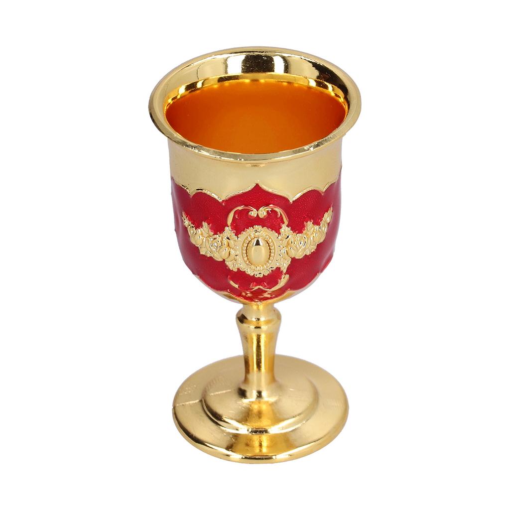2pcs Metal Goblets Exquisite Painted Flower Pattern Vintage Court E Glass for Bar Drinkware Gift