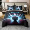 Bowling Ball Duvet Cover Full King Size For Boys Girls Fashion Ball Games Sports Bedding Set Bowling Pins Print Comforter Cover