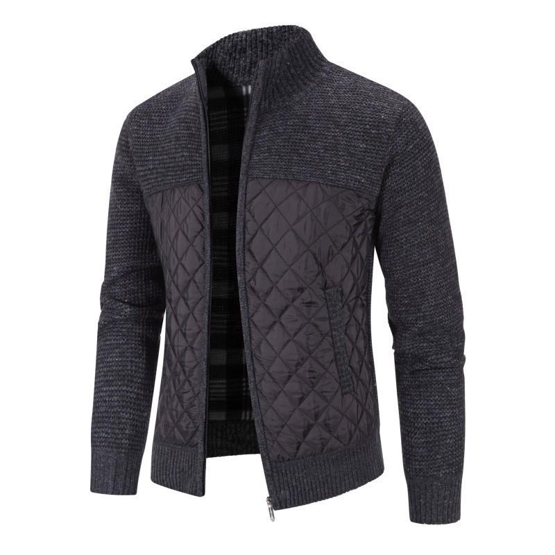 Jesień Zima Męski Sweter Rozpinany Płaszcz Ciepły Wersja Koreańska Slim Fit Modny Sweter Długi Rękaw Odzież Wierzchnia