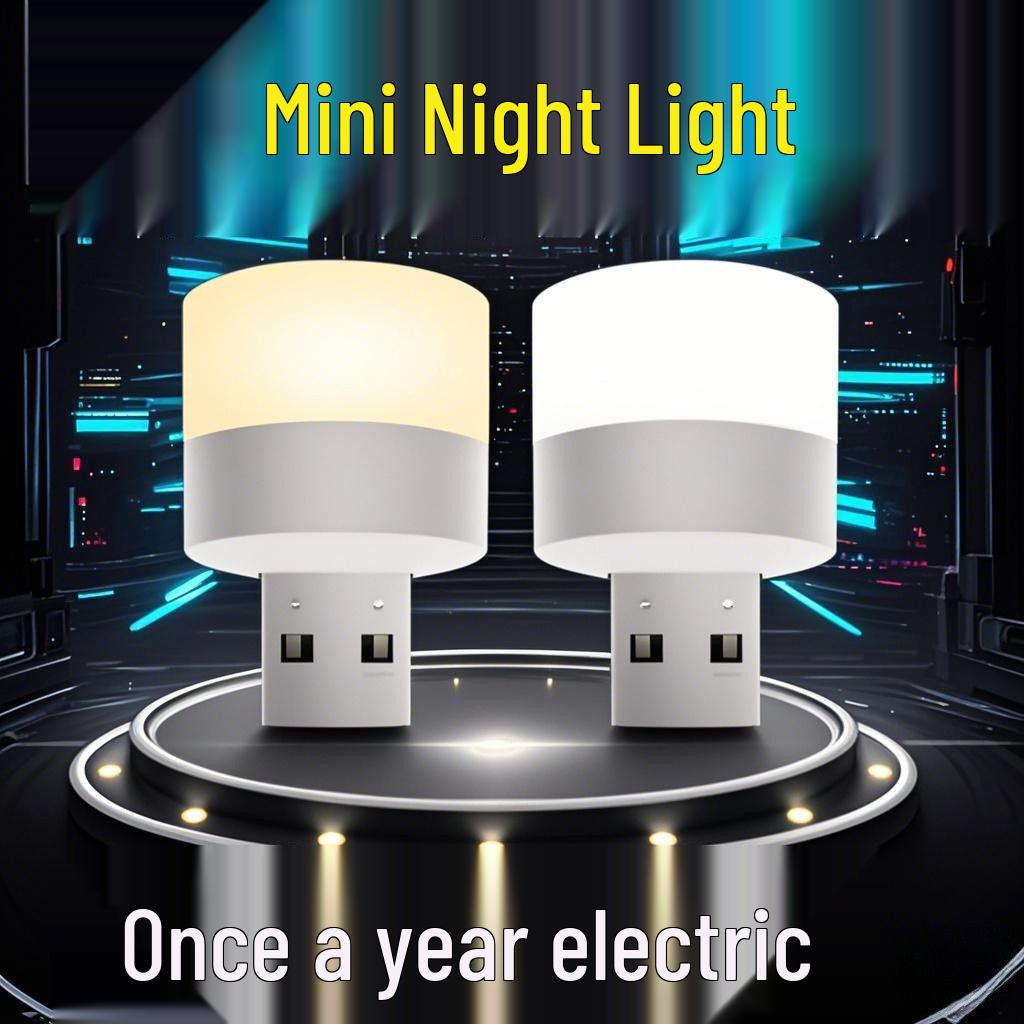 Compact USB Night Light - Eye-Friendly Bedside Lamp for Bedroom and Dorm, Energy-Saving Portable Atmosphere Lighting