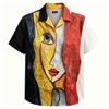 Summer Funny Abstract Face Printing Shirt Hawaiian Beach Vacation Clothing Women's Fashion Street Style Shirt Daily Men's and Women's Shirt