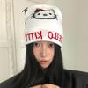 Cute Cartoon Hello Kitty Wool Knitted Hats Autumn And Winter Warm Beanies Comfortable Versatile  Personal Cap