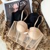 Sexy Women Bras Lace Transparent Backless Long Underwear 3/4 Cup Push Up Bras For Female Inner Tops Adjustable Girls Sexy Lingerie Women's Bras