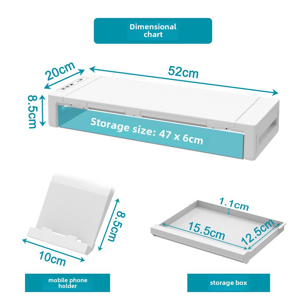 

Складная USB-док-станция для монитора с функцией быстрой зарядки и настольным хранилищем