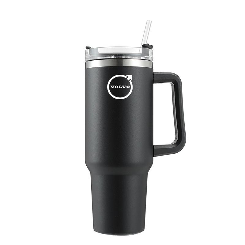 1200ML Insulated Tumbler with Handle Straw Travel Cup Coffee Cup For Volvo C60 XC40 V70 XC90 V40 V50 R 190h XC SC60 C30 S60 V60 RU1