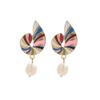Drip Oil Conch Earrings Clear Color Geometric Drop Earrings Creative Pearl Conch Earrings  Women